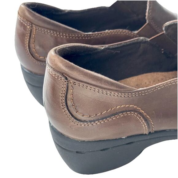 Earth Origins Brown Leather Chunky Wedge Platform Shoes Veronica Too Women 8.5 M - Picture 8 of 13